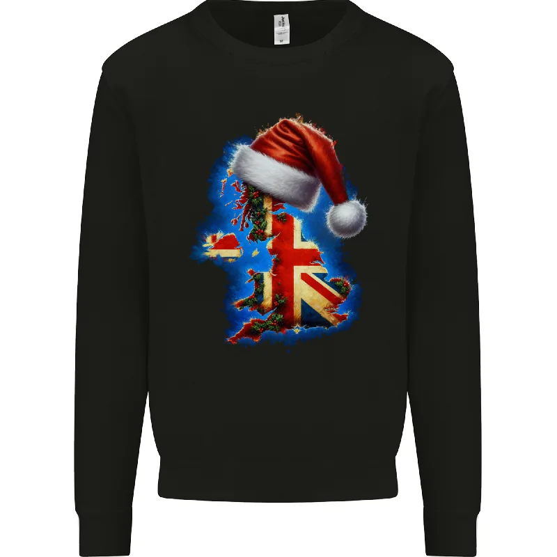 Markdown Madness Christmas Great Britain UK Union Jack Xmas Flag Mens Sweatshirt Jumper