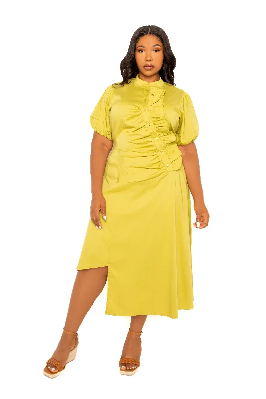 Referral Discount elegant shift dressAsymmetrical Ruffle Shirt Dress